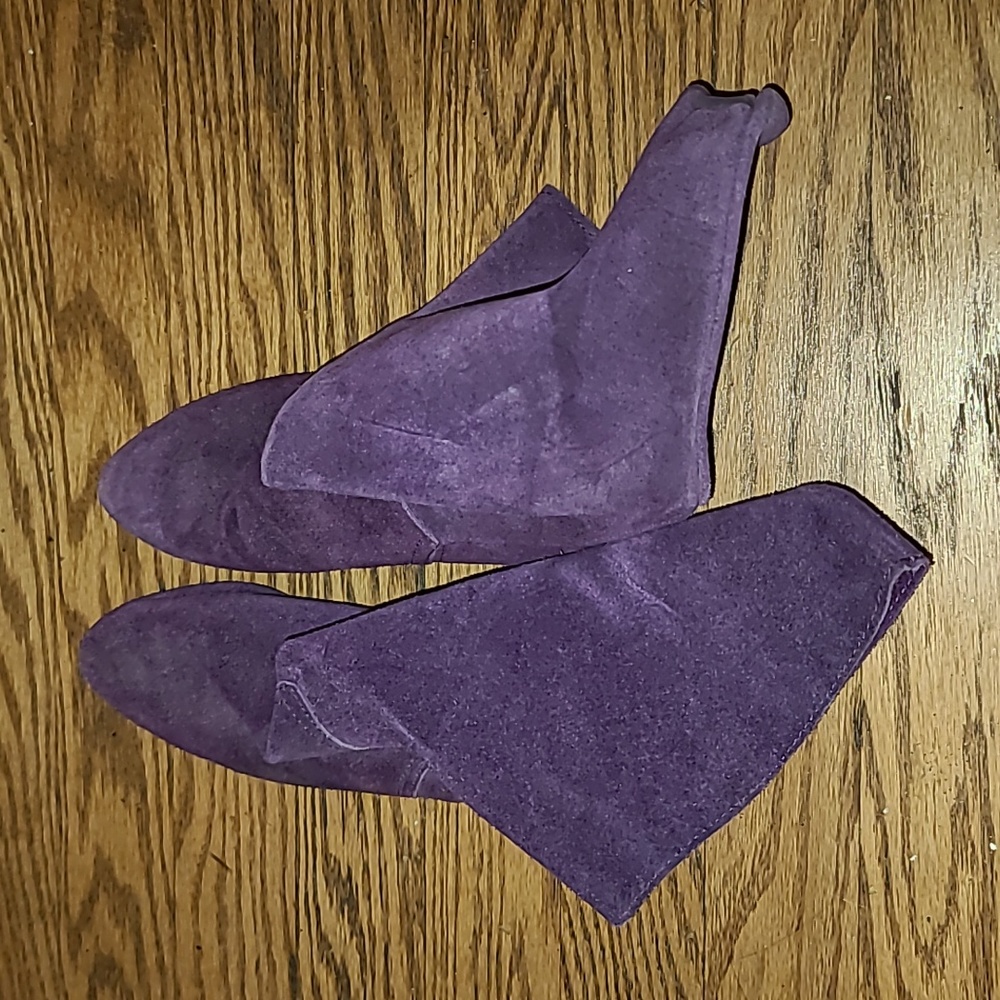 Purple Suede DePalma boots flat heel size 7